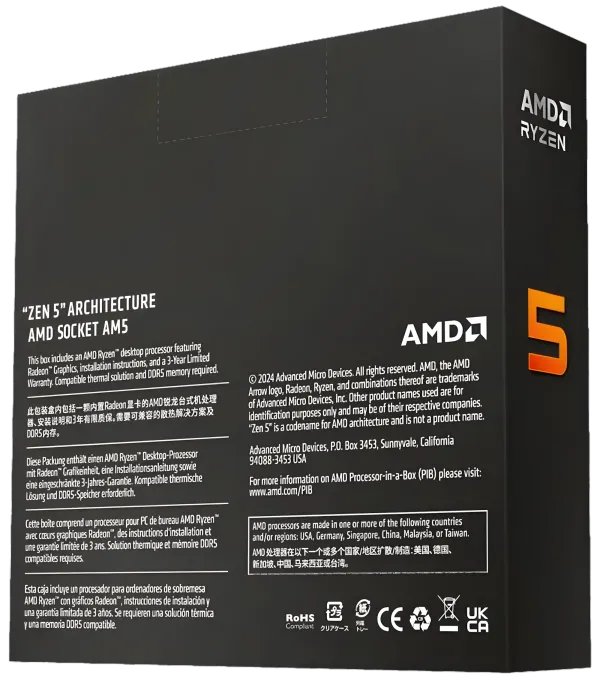 AMD Ryzen 5 9600X 6-Core 5.4GHz AM5 "Zen 5" Desktop Processor