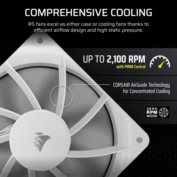 corsair-rs120-120mm-pwm-fan-white5 Corsair RS140 140mm PWM Case Fans 2 Pack