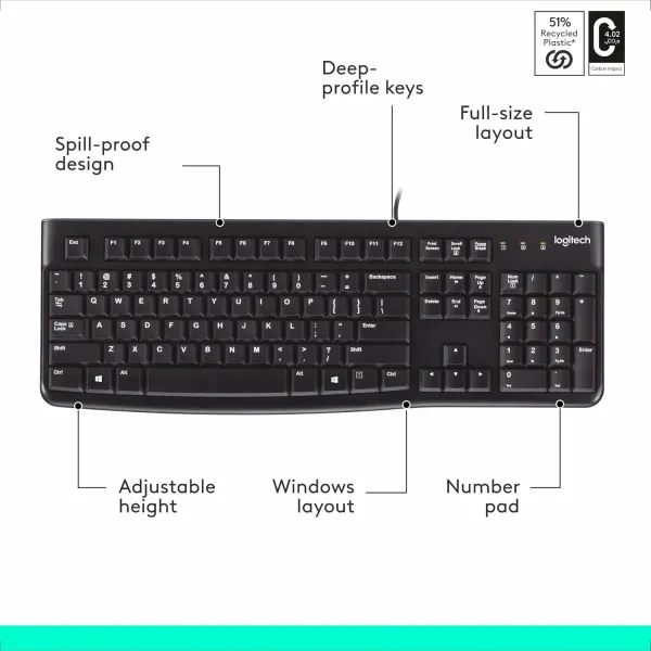 Logitech K120 Wired Keyboard Black