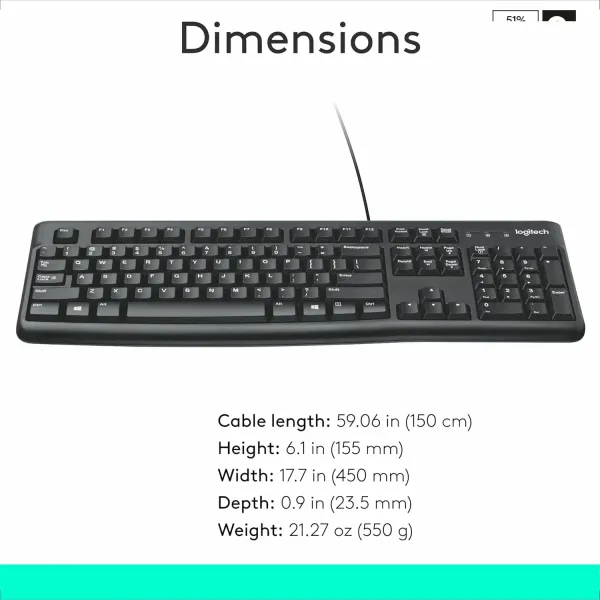 Logitech K120 Wired Keyboard Black