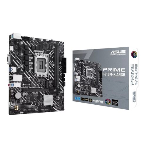 ASUS PRIME H610M-K ARGB LGA1700 M-ATX Motherboard | DDR5 Support | PCIe 4.0 | Aura Sync