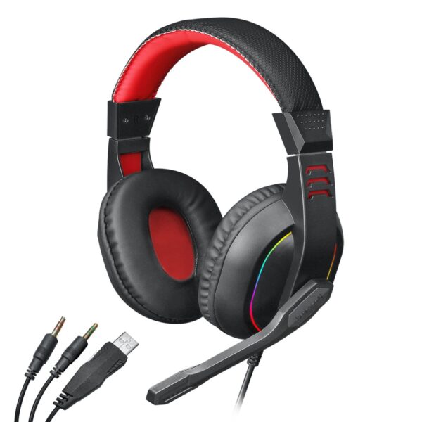H120-RGB-wr-06 Redragon Over-Ear ARES Aux RGB Gaming Headset - Black
