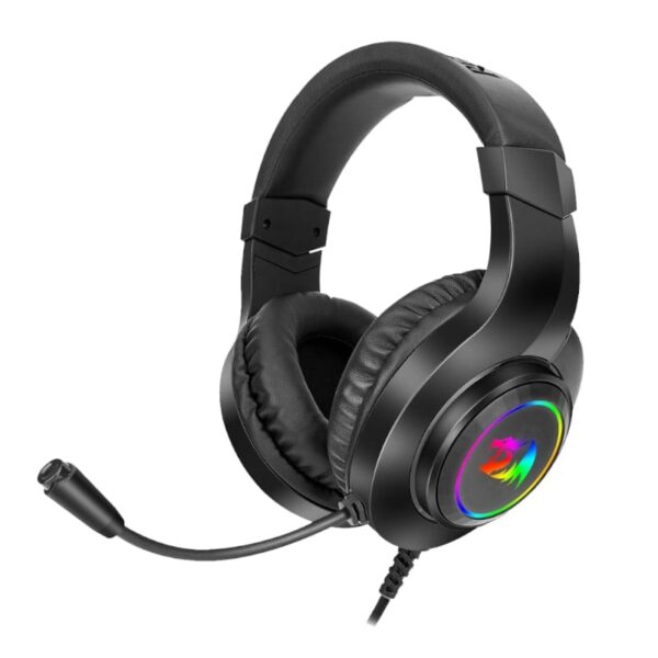 REDRAGON Over-Ear HYLAS Aux (Mic & Headset)|USB (Power Only) RGB Gaming Headset - Black