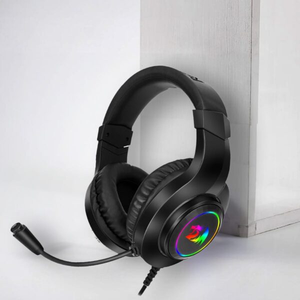 REDRAGON Over-Ear HYLAS Aux (Mic & Headset)|USB (Power Only) RGB Gaming Headset - Black