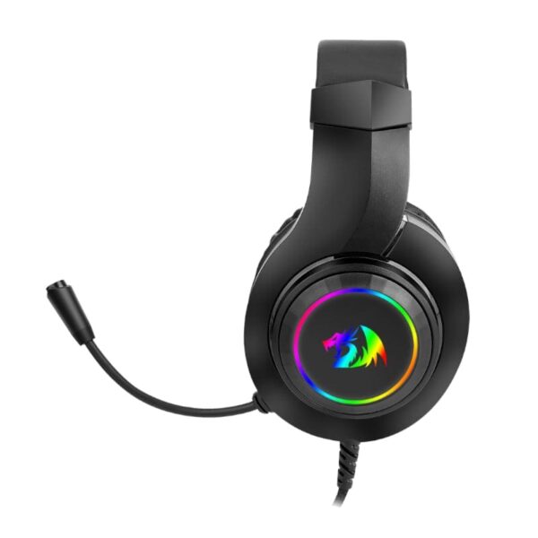 REDRAGON Over-Ear HYLAS Aux (Mic & Headset)|USB (Power Only) RGB Gaming Headset - Black