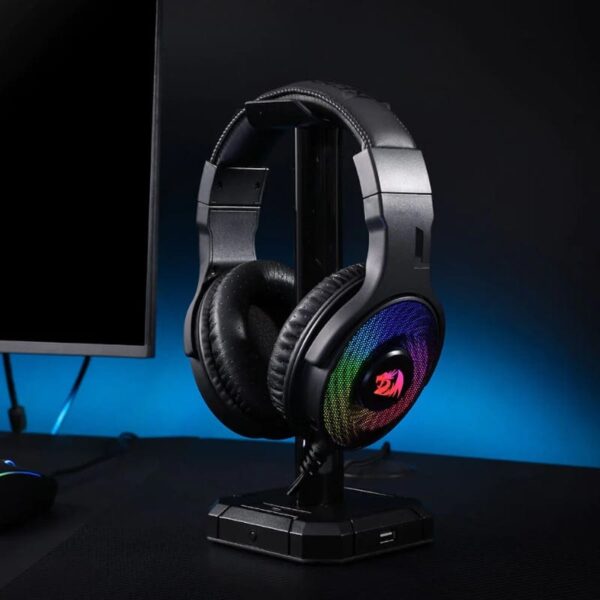 REDRAGON Over-Ear PANDORA USB (Power Only)|Aux (Mic & Headset) RGB Gaming Headset - Black