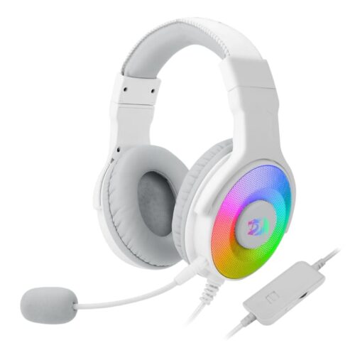 REDRAGON Over-Ear PANDORA USB (Power Only)|Aux (Mic & Headset) RGB Gaming Headset - White
