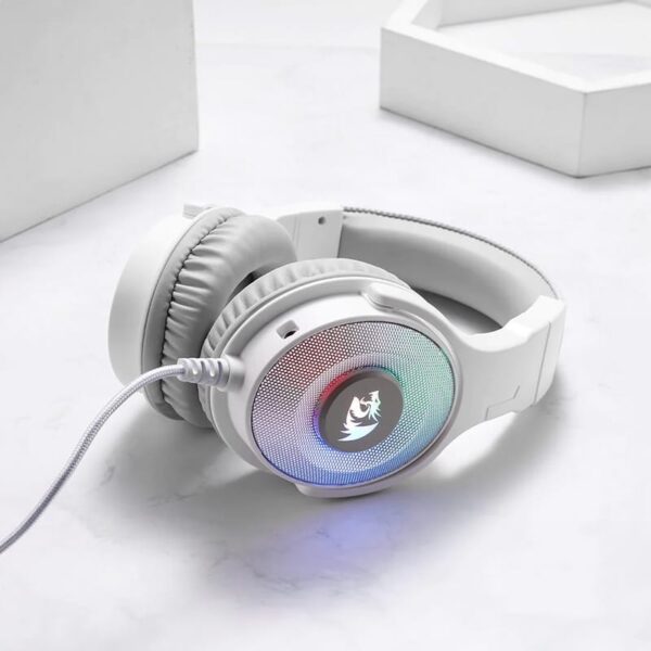REDRAGON Over-Ear PANDORA USB (Power Only)|Aux (Mic & Headset) RGB Gaming Headset - White