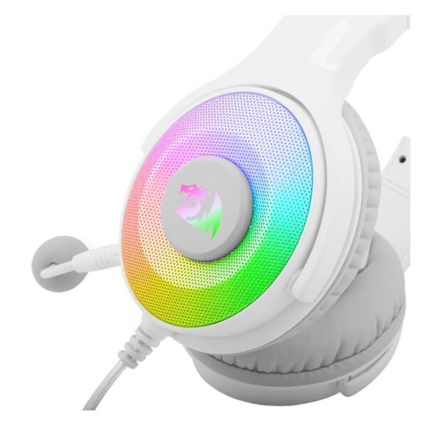 REDRAGON Over-Ear PANDORA USB (Power Only)|Aux (Mic & Headset) RGB Gaming Headset - White