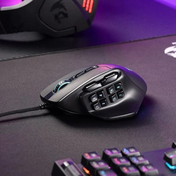 REDRAGON Aatrox 6200DP RGB MMO Gaming Mouse Black