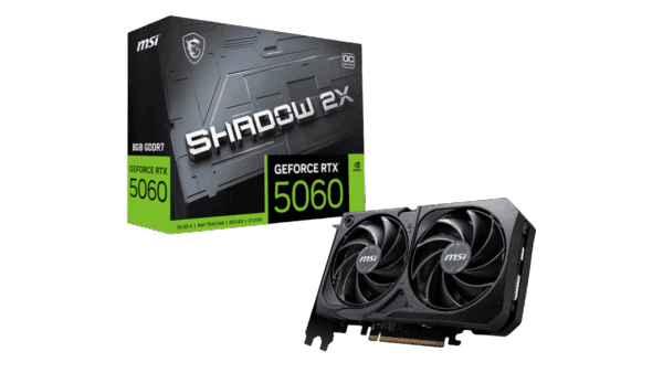 MSI RTX 5060 Shadow 2X OC 8GB | Blackwell Architecture | GDDR7 28Gbps Memory | High-FPS Gaming