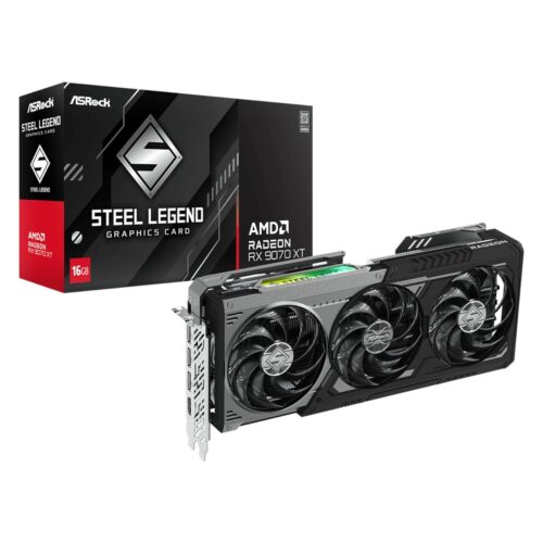 ASRock RX 9070 XT Steel Legend Dark 16GB GPU | RDNA 4 | 4K Gaming | PCIe 5.0 (Black Friday)