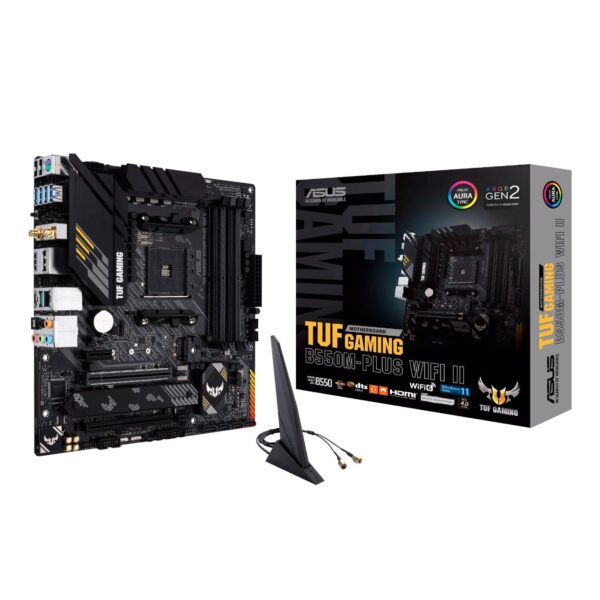 TUFGAMINGB550M-PLUSWIFIII_TUF-GAMING-B550M-PLUS-WIFI-II-mATX-Gaming-Motherboard_wr_01a Asus TUF GAMING B550M-PLUS WIFI II AM4 mATX Gaming Motherboard
