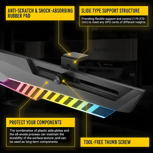 Antec Dagger ARGB GPU Support Bracket Black