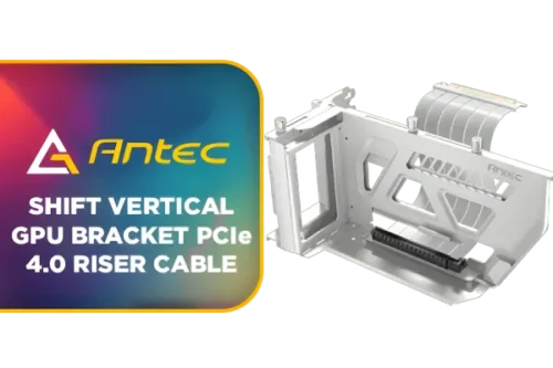 Antec SHIFT ARGB Vertical GPU Bracket with PCIe 4.0 Riser Cable White