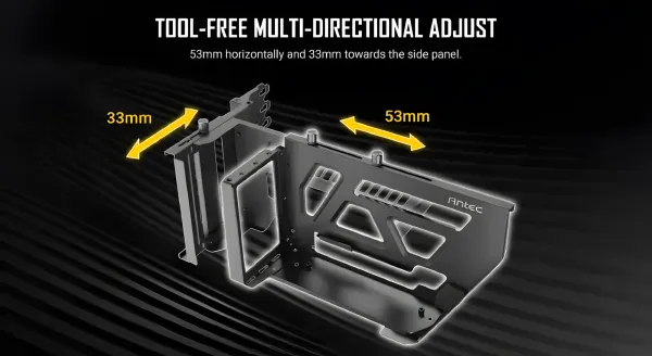 Antec SHIFT ARGB Vertical GPU Bracket with PCIe 4.0 Riser Cable White