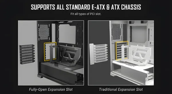 Antec SHIFT ARGB Vertical GPU Bracket with PCIe 4.0 Riser Cable White