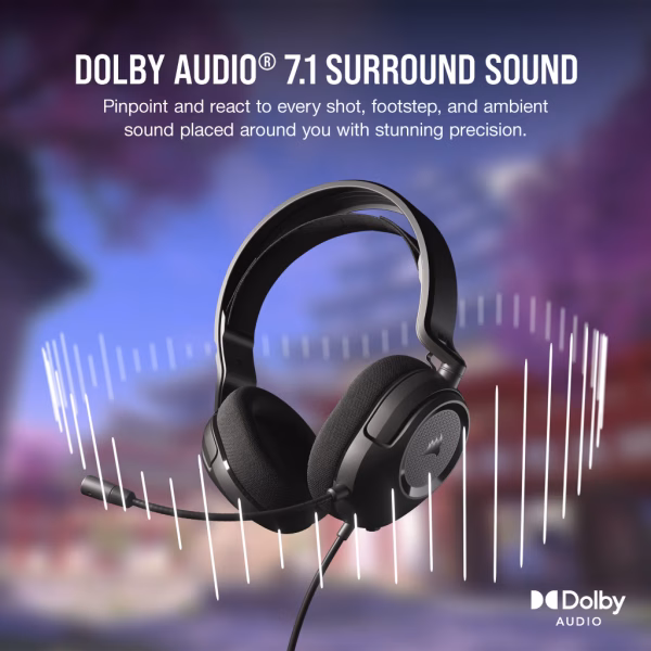 CORSAIR HS35 Surround v2 Carbon Gaming Headset | Dolby 7.1 | 3.5mm Universal