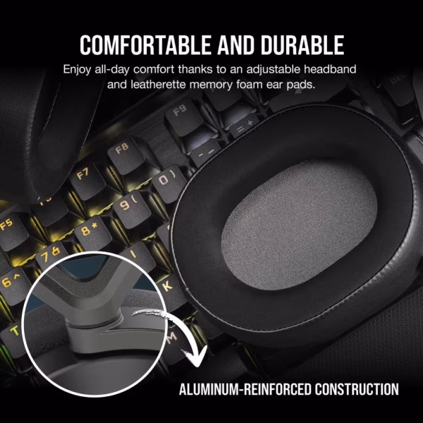 HS65-WIRELESS-Gaming-Headset-_-Carbon-_AP_-5 CORSAIR HS65 Wireless Carbon Headset | Dolby 7.1 | SoundID Personalized Audio | PC, PS5