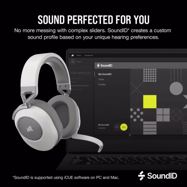 HS65-WIRELESS-Gaming-Headset-_-White-2 CORSAIR HS65 Wireless White Gaming Headset | Dolby 7.1 | SoundID | PC, PS5, Mobile