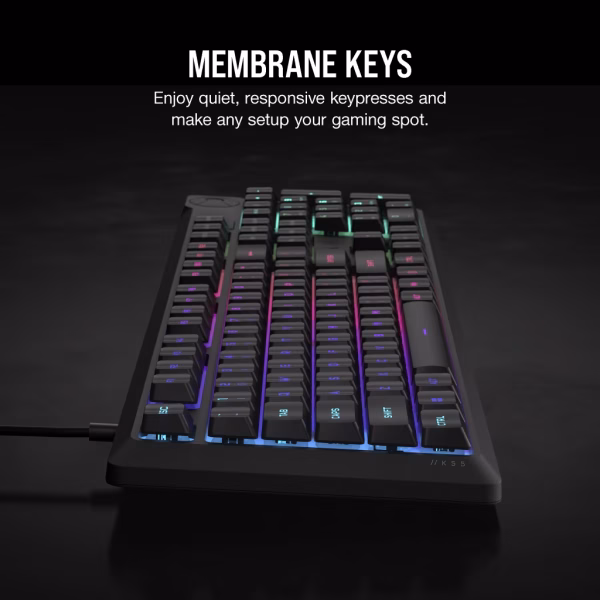 Corsair K55 CORE RGB Wired USB Mechanical QWERTY RGB LED Black