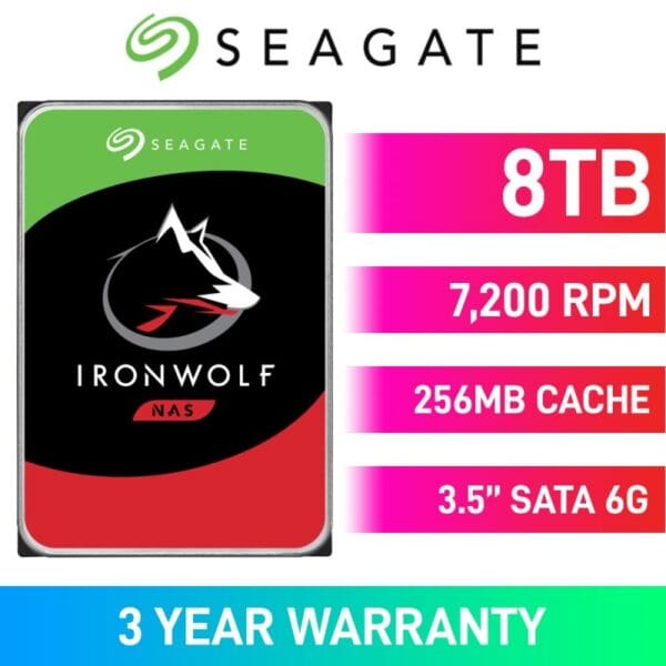 Seagate IronWolf ST8000VN004 | 8TB 7200RPM NAS HDD