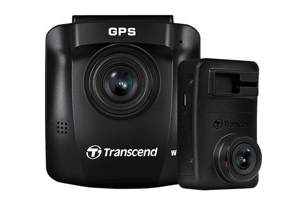 Transcend DrivePro 620 Dual (Front + Rear) GPS Wi-Fi Dash Cam Bundle (2x 64GB Cards Included)