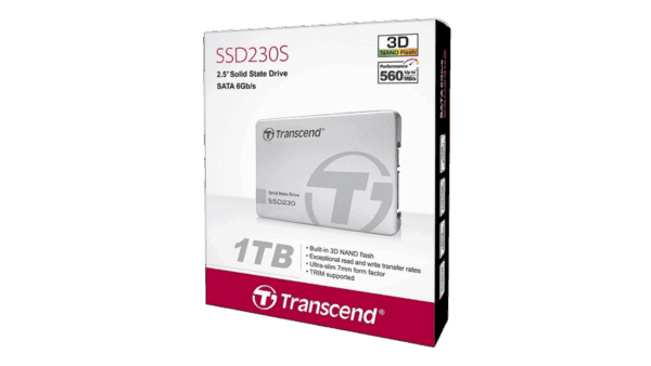 Transcend 1TB SSD230S 2.5" SATA 3 SSD with DRAM Cache | 5-Year Warranty