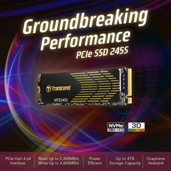 Transcend 500GB MTE245S PCIe Gen 4x4 M.2 2280 NVMe SSD