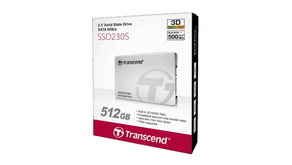 TS512GSSD230S_0 Transcend SSD230S 512GB 2.5" SATA 3 SSD with DRAM Cache | 5-Year Warranty