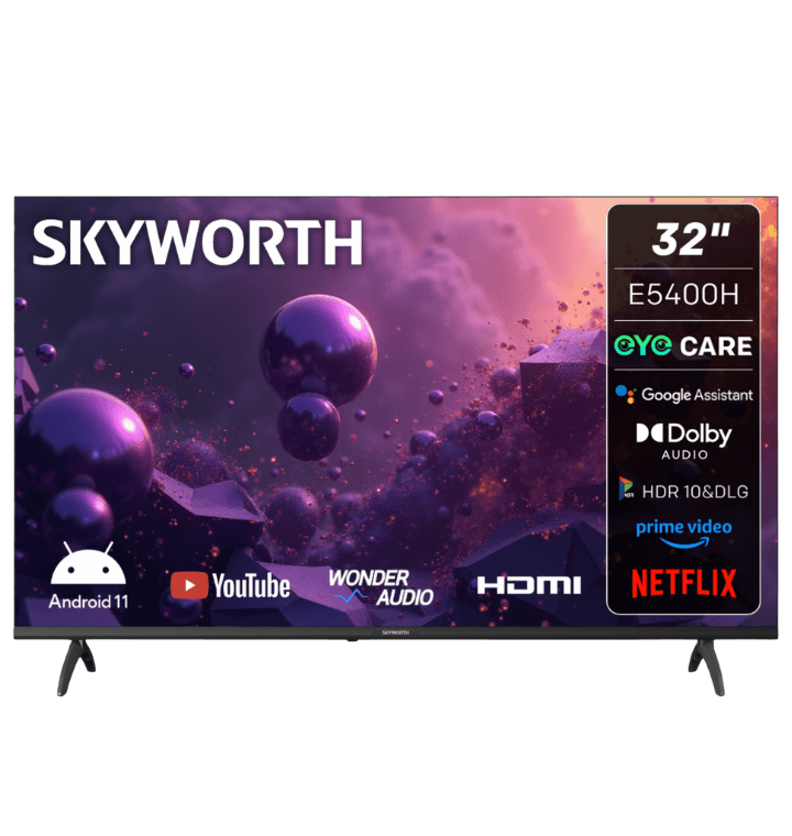 Skyworth 32-Inch HD Google TV (32E5400H) | Dual-Band Wi-Fi | Smart