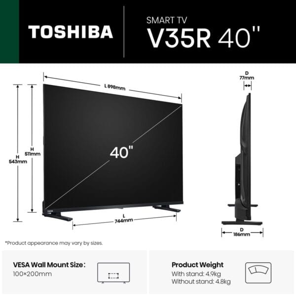 40V35RP1 Toshiba 40-Inch FHD Smart TV (40V35RP) | VIDAA OS | Dolby Atmos