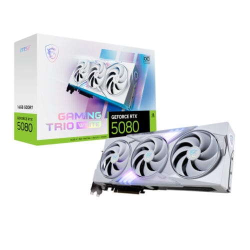 MSI GeForce RTX 5080 GAMING TRIO OC 16GB GDDR7 White Graphics Card - Compu-Fi Technology South Africa
