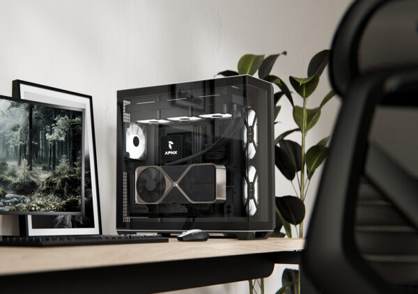 APNX V1 | Mid-Tower | Dual-Chamber | Wood Accent - Compu-Fi Technology South Africa
