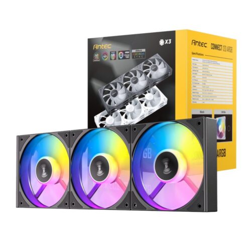 Antec Connect 120 ARGB PWM Fan 3 Pack | 120mm | ARGB PWM | Hydraulic Bearing - Compu-Fi Technology South Africa