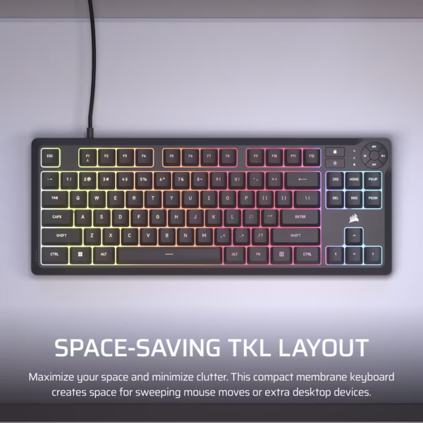 CORSAIR K55 CORE TKL | Membrane Gaming Keyboard | 8-Zone RGB | 1000Hz Polling - Compu-Fi Technology South Africa