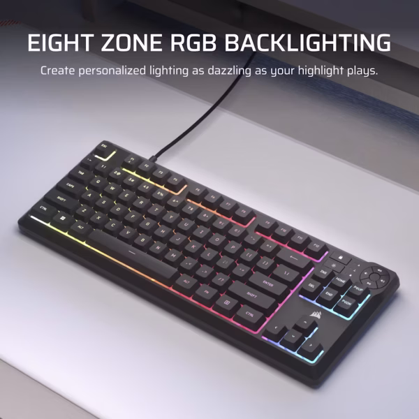 CORSAIR K55 CORE TKL | Membrane Gaming Keyboard | 8-Zone RGB | 1000Hz Polling - Compu-Fi Technology South Africa