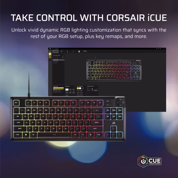 CORSAIR K55 CORE TKL | Membrane Gaming Keyboard | 8-Zone RGB | 1000Hz Polling - Compu-Fi Technology South Africa