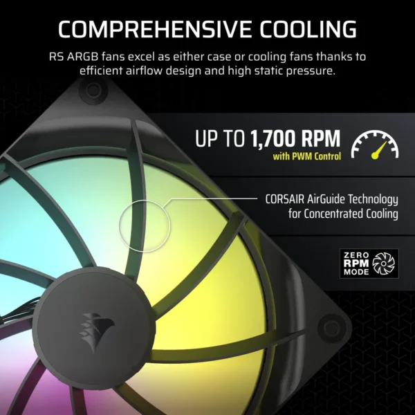 Corsair RS140 ARGB | 140mm | 1700 RPM | 2-Pack - Compu-Fi Technology South Africa