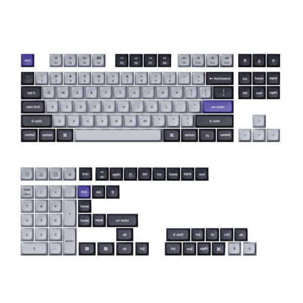 Keychron KSA Keycap Set | Double-Shot PBT | Dark Grey/White Smoke | MX Style - Compu-Fi Technology South Africa