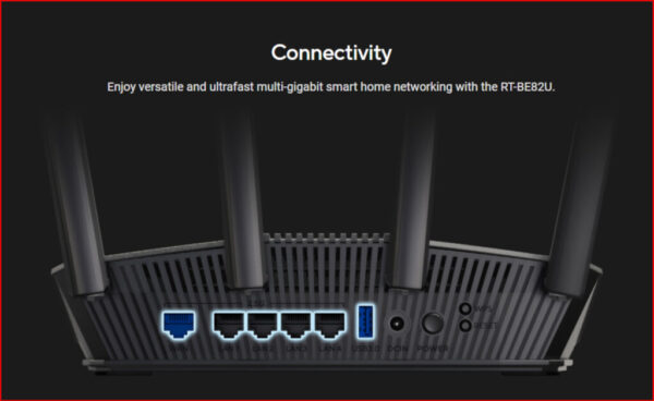 ASUS RT-BE82U | Wi-Fi 7 | 6500 Mbps | 5x 2.5GbE Ports - Compu-Fi Technology South Africa