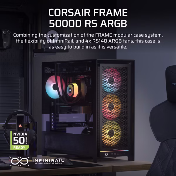 CORSAIR 5000D RS ARGB | Mid-Tower | High-Airflow | Reverse Connector Ready - Compu-Fi Technology South Africa