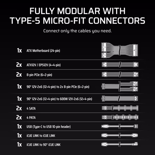 Corsair HX1000i SHIFT | 1000W | Cybenetics Platinum | Fully Modular ATX Power Supply - Compu-Fi Technology South Africa