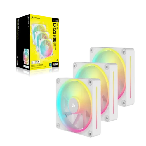 Corsair iCUE LINK LX120 RGB | 120mm Fan | 2400 RPM | 69.9 CFM | 3-Pack - Compu-Fi Technology South Africa