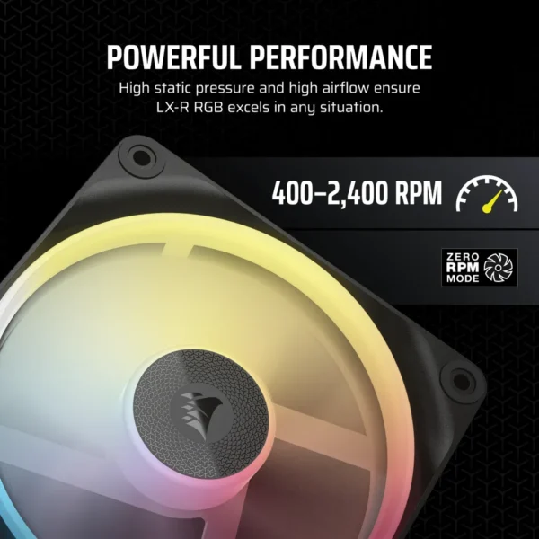 Corsair iCUE LINK LX120-R RGB | 120mm | 2400 RPM | 3.8 mmH2O - Compu-Fi Technology South Africa