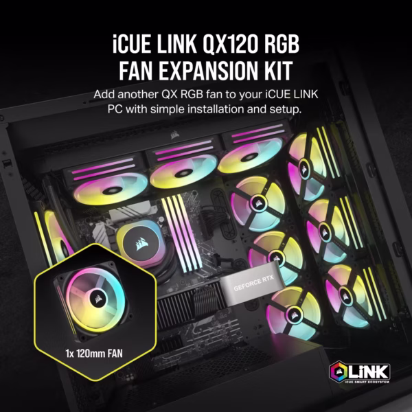 Corsair iCUE LINK QX120 RGB | 120mm PWM | 2400 RPM | Multi-Colour - Compu-Fi Technology South Africa