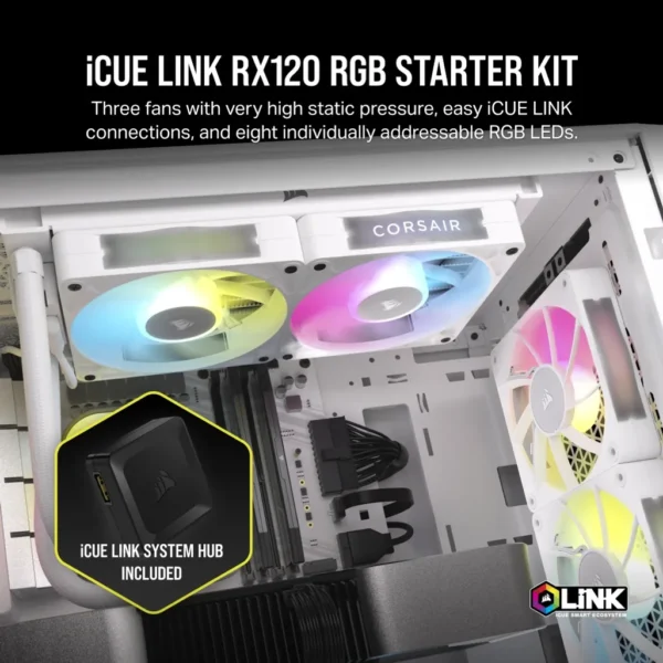 Corsair iCUE LINK RX120 RGB | 120mm | 2100 RPM | 3-Pack - Compu-Fi Technology South Africa