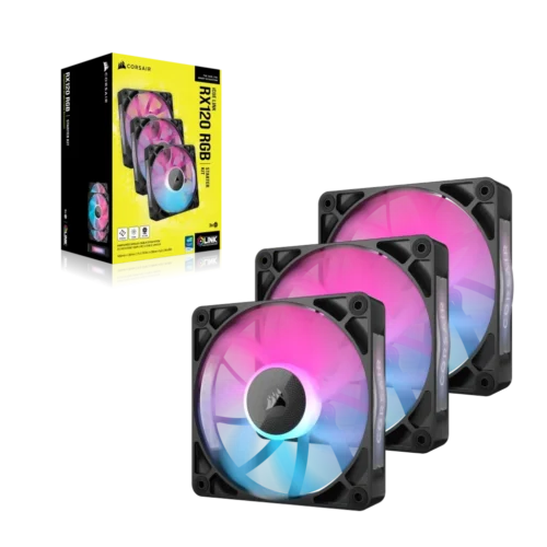 Corsair iCUE LINK RX120 RGB | 120mm | 2100 RPM | 3-Pack - Compu-Fi Technology South Africa