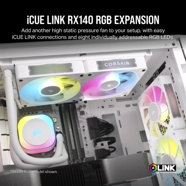 Corsair iCUE LINK RX140 RGB | 140mm | 1700 RPM | White - Compu-Fi Technology South Africa