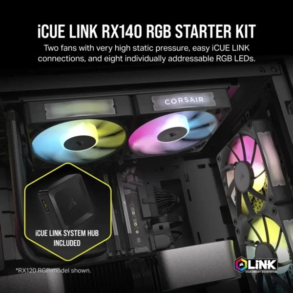 Corsair iCUE LINK RX140 RGB | 140mm | PWM | 1700 RPM - Compu-Fi Technology South Africa